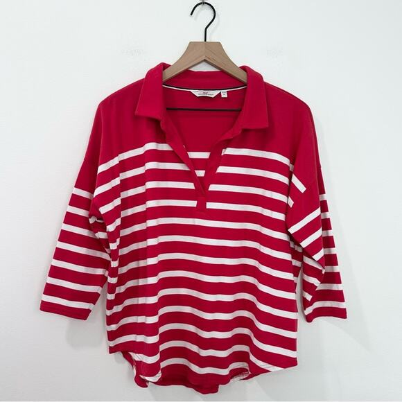 Vineyard Vines Casual Knits Striped Deluxe Tee Red White Preppy size Medium - Picture 1 of 6